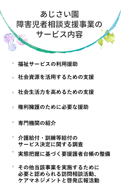 あじさい園障害児者相談支援事業のサービス内容